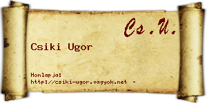 Csiki Ugor névjegykártya